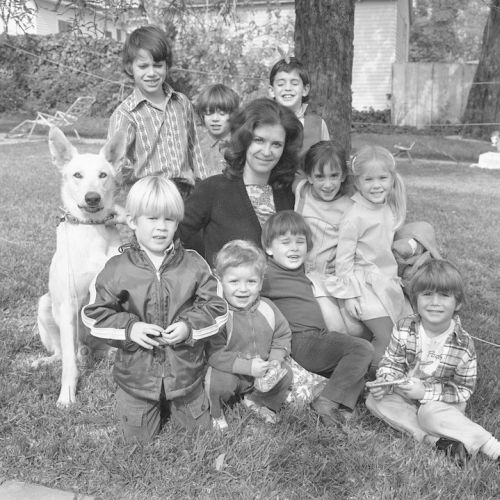 Anita, her kids and
                        neighbor kids