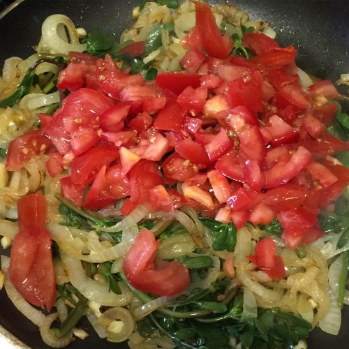 PURSLANE cooked in garlic, tomatos, onions
                    (Eggs, Tortilla pieces are optional)