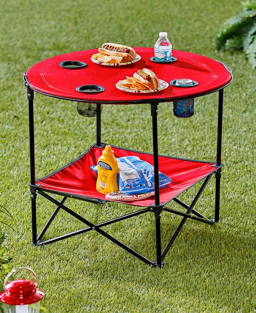 camping table, fold up, soft, flat, easy
                          to carry in VAN