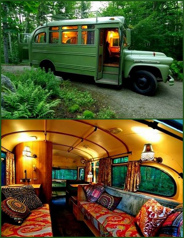 How to live on the road; how to fix an old
                        school bus into a mobile home; how to live in a
                        bus.