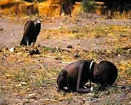 VULTURES EAT ORPHANS IN STARVING AFRICA